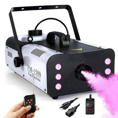 5 Core Fog Machine 1500W Smoke Machine 6000CFM Liquid Low Lying Indoor Outdoor Oil Based 2.5L Fog Maker w LED Lights Fogger for Halloween Wedding Party Christmas Stage Effect Gender Reveal FOG 1500