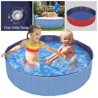 4X4FT Foldable Pet Swimming Pool PVC Kiddie Baby Dog Swim Pool Bathing Tub Playmat Kids Pools