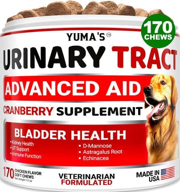 Dog UTI Treatment 170 Treats Cranberry Supplement for Dogs Bladder Control for Dogs