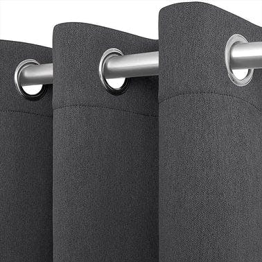 2 Panels Blackout Curtains for Bedroom with Grommet 42x63 inch Dark Grey Room Darkening Window Curtains Thermal Insulated Drapes