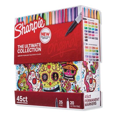 Sharpie 2011580 Assorted Tip Sizes/Types Permanent Markers Ultimate Collection - Assorted Colors (45/Pack)