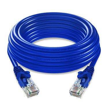 5 Core Ethernet Cable 30 ft / 40 ft Long Cat 6 Computer Internet Patch Cord High Speed WiFi RJ45 for Gaming Indoor Outdoor Use - ET BLU