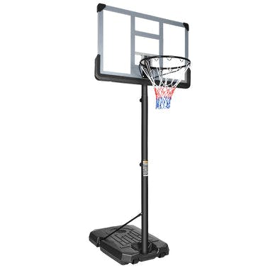 Portable Basketball Hoop Backboard System Stand Height Adjustable 6.6ft - 10ft with 44 Inch Backboard and Wheels for Adults Teens Outdoor Indoor Basketball Goal Game Play Set